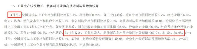 Kaiyun：国家统计局：力压工业机器人、新能源汽车3D打印设备4月份产量暴增607%(图2)