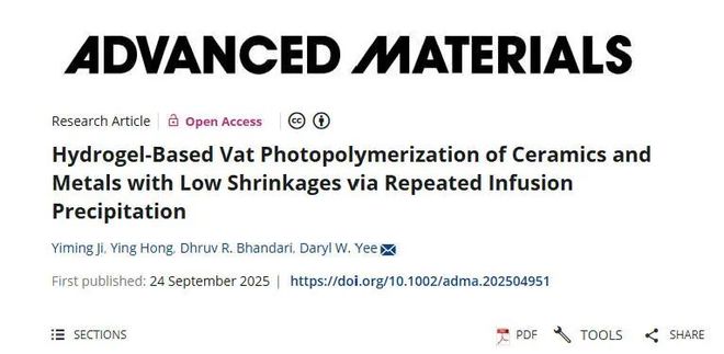 Kaiyun：新技术思路：水基凝胶3D打印金属陶瓷复合结构强度跃升20倍收缩率至20%(图2)